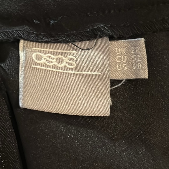 ASOS off the shoulder smooth silhouette short flutter sleeves black dress Sz 20 - Picture 4 of 5